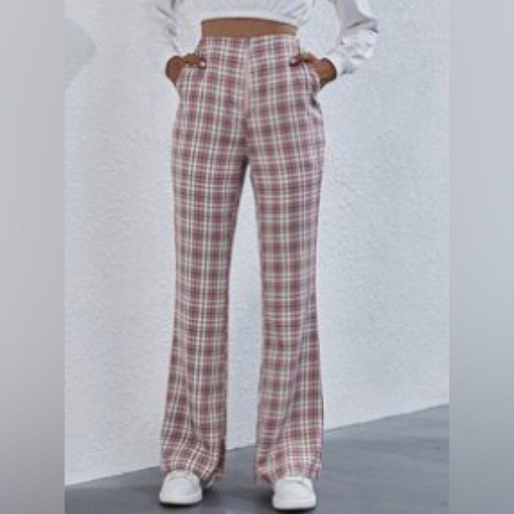 Pink plaid pants